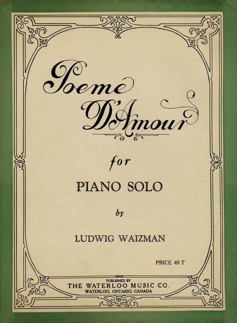 Poeme d'amour: for piano solo
