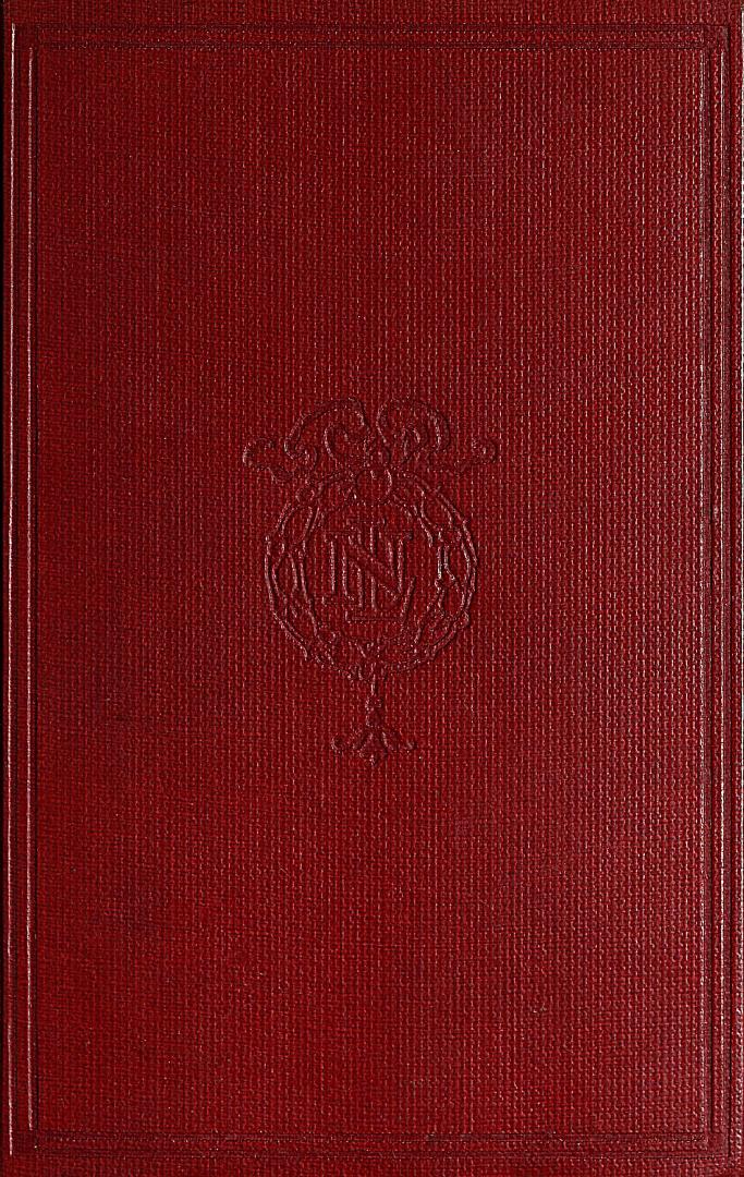 Book cover: Red cloth with the letters "N" and "L" intertwined and enclosed in a wreath.