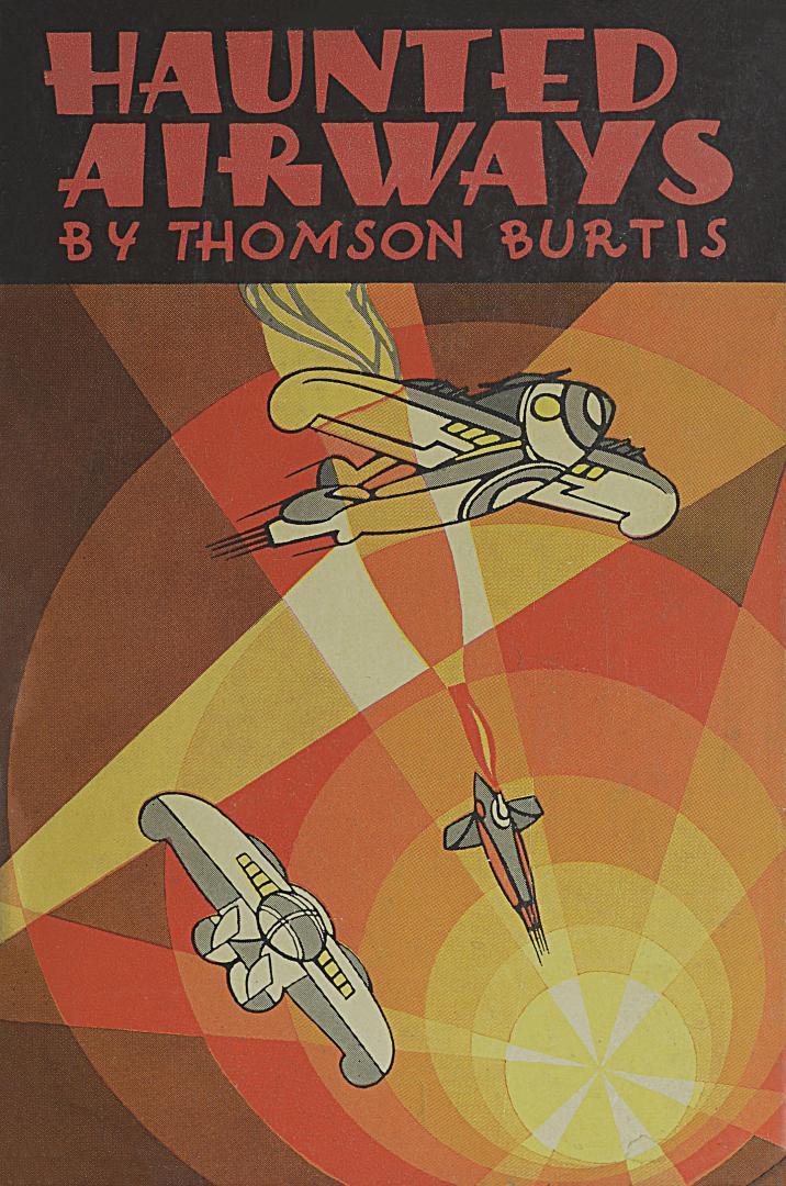 Book cover: Illustration of three aircrafts soaring across the cover in front of colourful beam ...