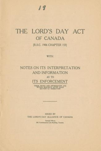 Lord's Day Act of Canada