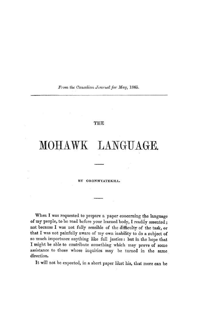 The Mohawk language