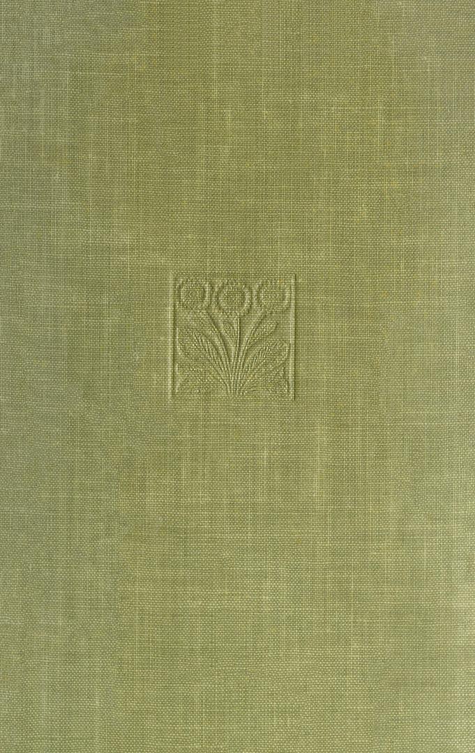 Book cover: Green cloth with stamped flower design.