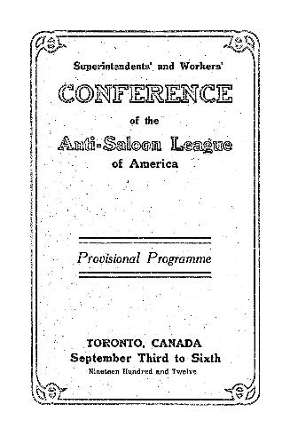 Superintendents' and Workers' Conference of the Anti-Saloon League of America