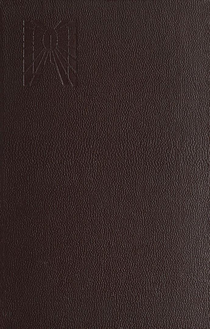 Book cover: Dark red cloth with a stamped symbol of the sun and its rays.