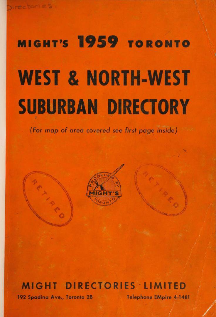 Toronto west and north west suburban directory