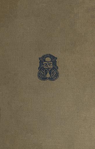 Book cover: Tan cloth with stamped detailing in centre of leaves and the word "DENT."