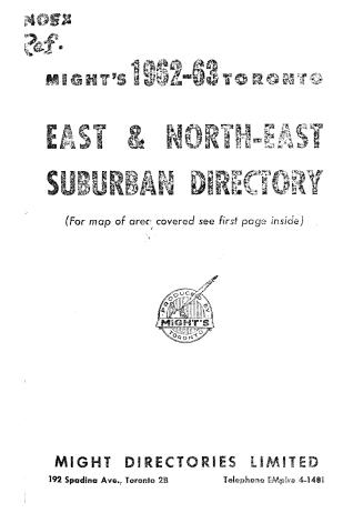 Toronto east and north east suburban directory