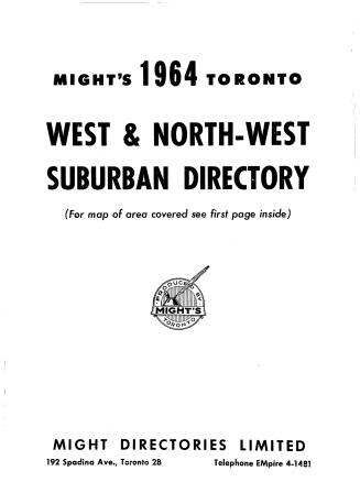 Toronto west and north west suburban directory