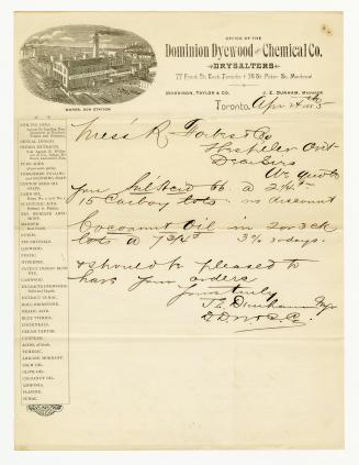 Office of the Dominion Dyewood and Chemical Co. (3 items)