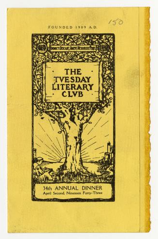 Printed image of a man sitting on the grass reading under the shade of a large leafy tree with  ...