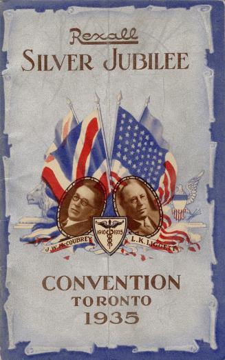 A 14-page booklet for the Rexall Silver Jubilee Convention Toronto 1935, containing information ...