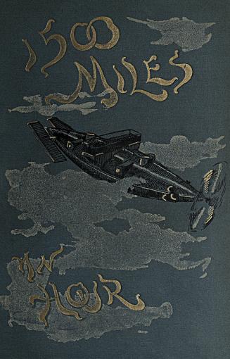 Book cover: An aircraft with a rear propeller flies through clouds. The book's title floats on  ...