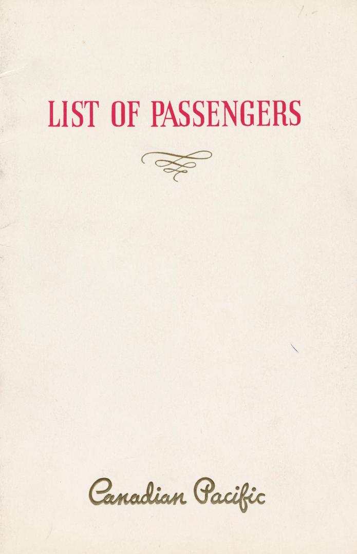 A booklet containing the list of passengers, maps, rules, and other information for the Steamsh ...