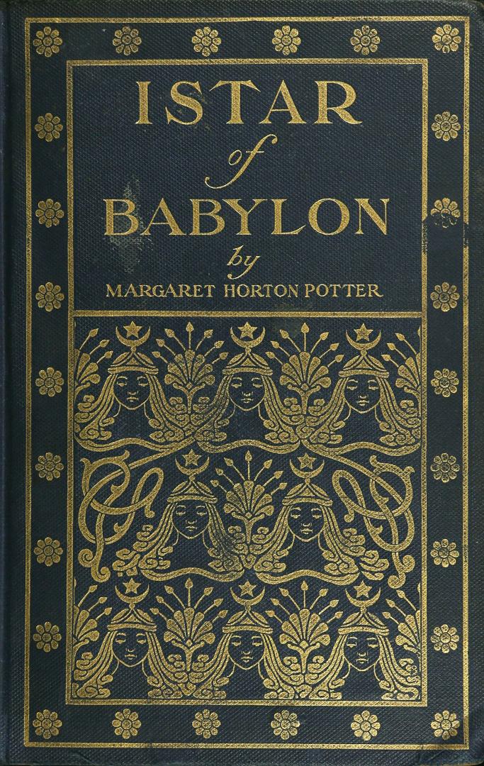 Book cover: Repeating motif of a woman crowned with moon and stars. Title and author.