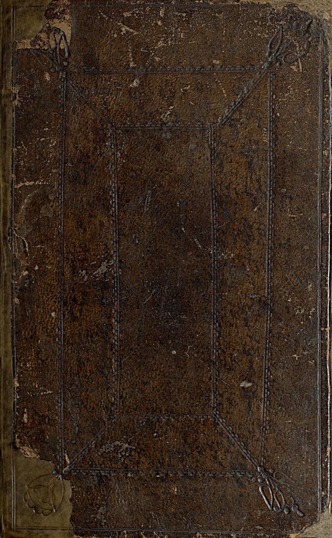 Book cover: Brown embossed leather.