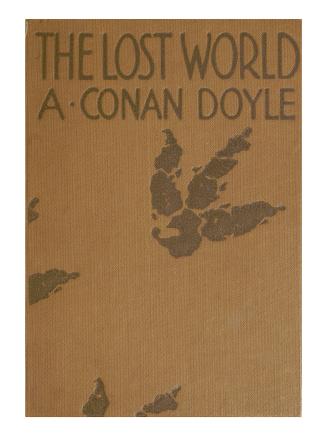 Light brown cloth over heavy bevelled boards, with lettering and design of three large footprin ...