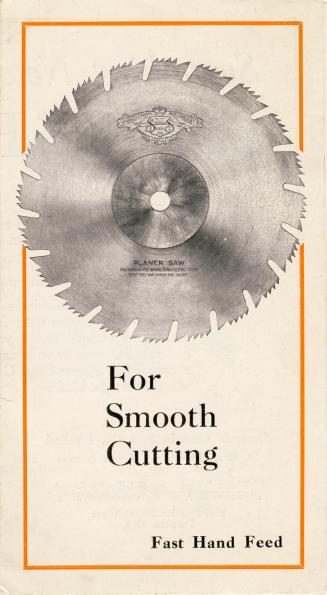 A fold-out leaflet for Simonds Canada Saw Co. advertising their "Smooth Cutting// Simonds Plane ...