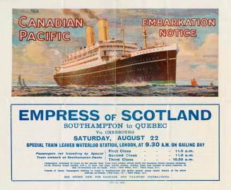 Canadian Pacific embarkation notice

