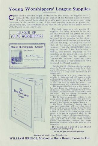 Young Worshippers' League Supplies
