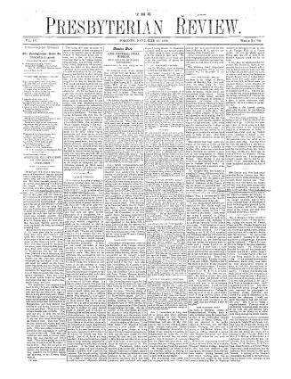 Black and white newspaper titled The Presbyterian Review