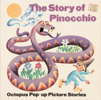 book cover: image of a snake and Pinocchio