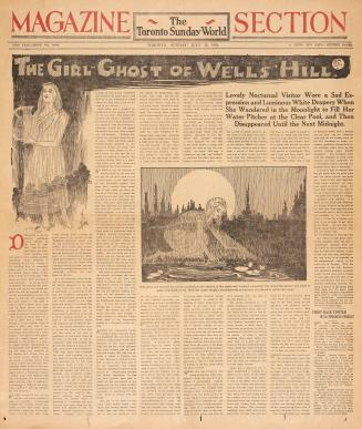 Sections of the Toronto Sunday World newspaper in black and white. 