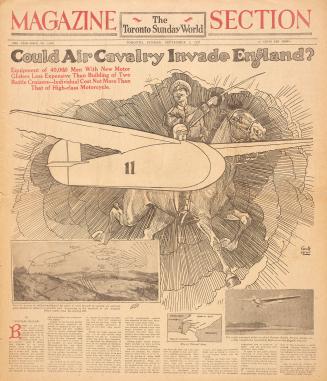 Sections of the Toronto Sunday World newspaper in black and white. 