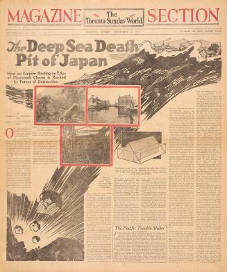 Sections of the Toronto Sunday World newspaper in black and white. 