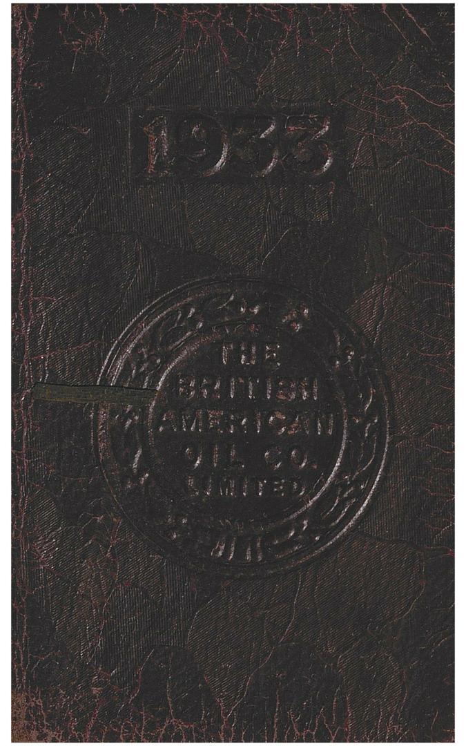 A pocket-sized, leather-wrapped agenda book containing a calendar and address book. The front c ...