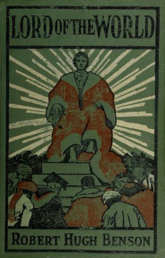 Book cover: Man in a robe seated above several kneeling figures.
