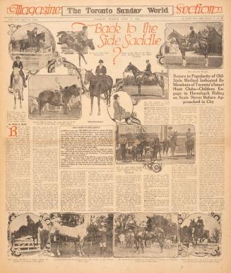 Sections of the Toronto Sunday World newspaper in black and white. 