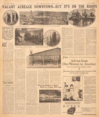 Sections of the Toronto Sunday World newspaper in black and white. 