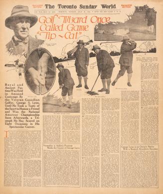 Sections of the Toronto Sunday World newspaper in black and white. 