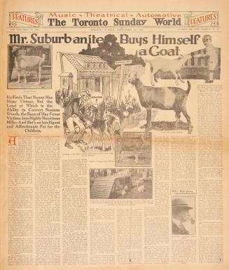 Sections of the Toronto Sunday World newspaper in black and white. 