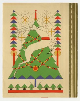 A fold open advertising with the appearance of a Christmas card that opens to state, "Beauty Ar ...