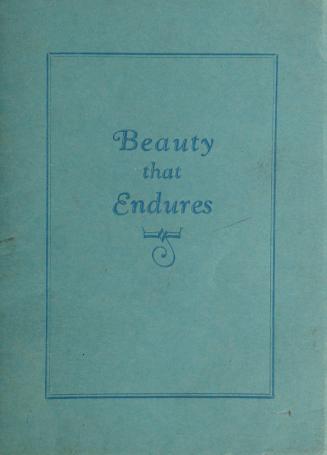A blue booklet titled "Beauty that Endures" put out by The Trull Funeral Home, containing infor ...