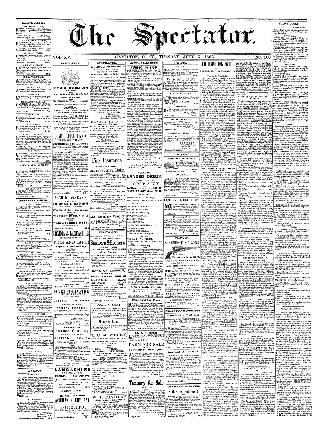 Black and white newspaper titled Hamilton Spectator