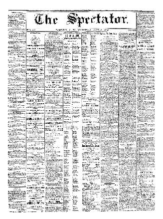 Black and white newspaper titled Hamilton Spectator
