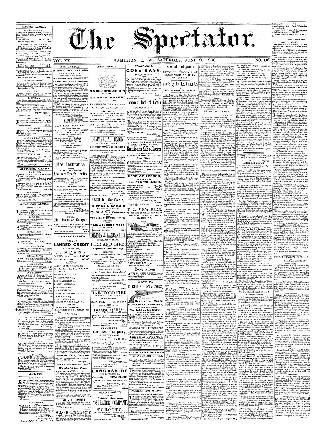 Black and white newspaper titled Hamilton Spectator