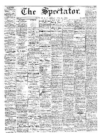 Black and white newspaper titled Hamilton Spectator