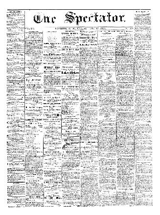 Black and white newspaper titled Hamilton Spectator