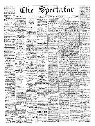 Black and white newspaper titled Hamilton Spectator