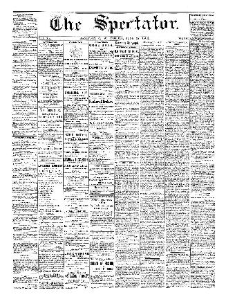 Black and white newspaper titled Hamilton Spectator