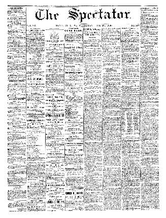 Black and white newspaper titled Hamilton Spectator