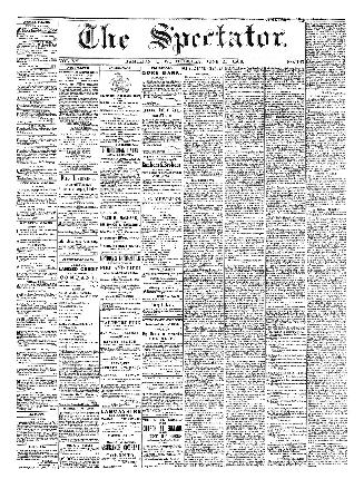 Black and white newspaper titled Hamilton Spectator