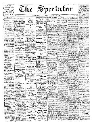 Black and white newspaper titled Hamilton Spectator