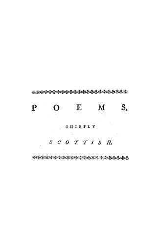 Black text one white cover page reads: "Poems Chiefly Scottish"