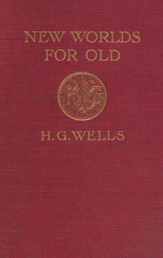 Book cover: Red cloth with a gold monogram in a decorative circle.