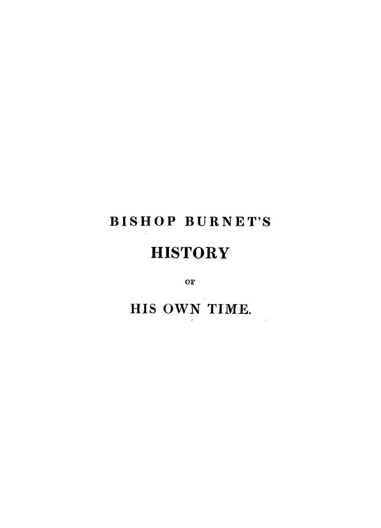 Black text on white cover page reads: "Bishop Burnet's History of His Own Time"