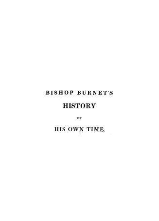 Black text on white cover page reads: "Bishop Burnet's History of His Own Time"